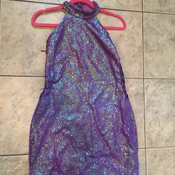 Purple glittery bodycon dress - Picture 1 of 4